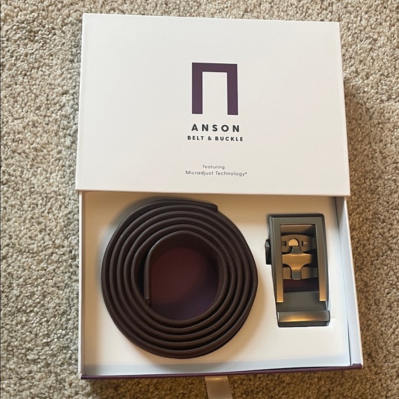 Other - NWT Men's Brown Suede Belt with Silver Buckle